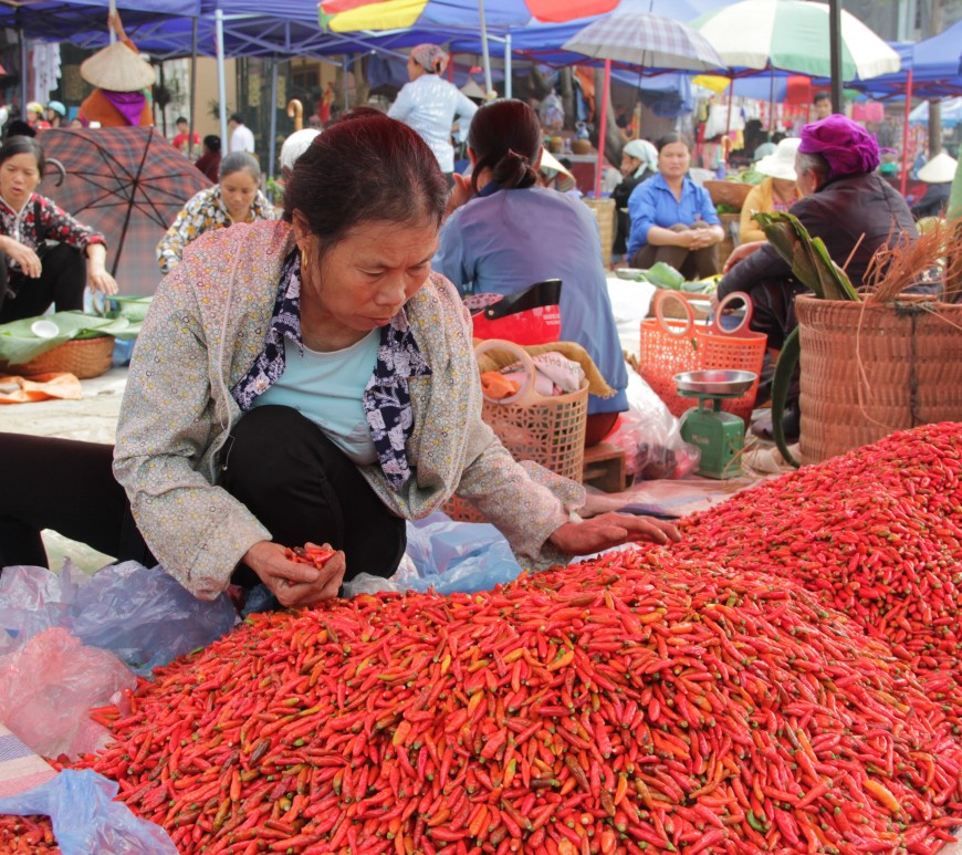 Les Vietnamiens ont l’habitude d’ajouter du piment fort au Phở, la soupe traditionnelle (© Aurélie Bacheley).